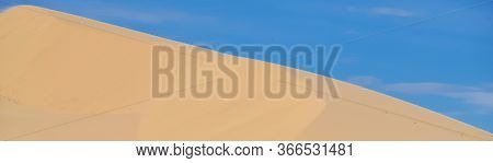 Panoramic Scenic View Of Sand Dunes Under Sunny Blue Cloud Sky In Nam Cuong, Phan Rang, Viet Nam