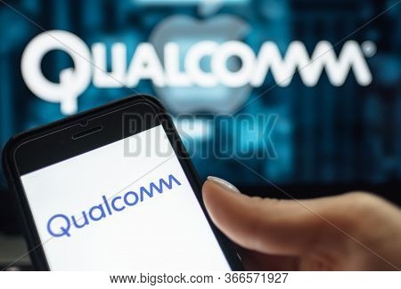 Screen Shot Of Qualcomm Logo On The Iphone. Qualcomm Is A Company That Manufactures Processors For M