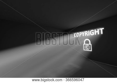 Copyright Rays Volume Light Concept 3d Illustration