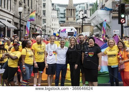 London, Uk - July 6th 2019: London Mayor Sadiq Khan Opens The 50th Gay Pride March In London