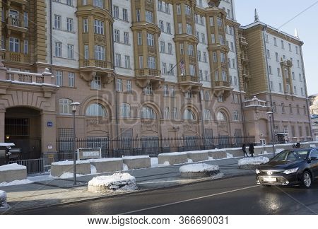 February 13, 2018, Moscow, Russia. The Building Of The Us Embassy In Moscow.