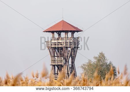 Birdwatching Observation Tower, Lookout In Hortobagy National Park. Hungary. Europe Unesco World Her