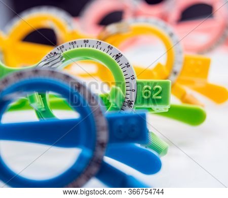 Trial Frame Of Test Glasses. Modern Equipment.