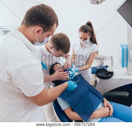 Dentistry Cofferdam Installation Procedure. Modern Dental Treatment