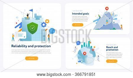 Set Of Illustrations Concept With Business Concept. Workflow, Growth, Graphics. Business Development