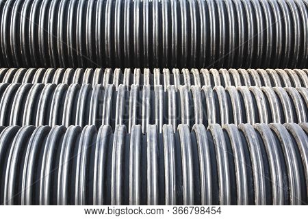 Modern Polypropylene Pipes For Conducting Heating Mains Underground. Durable And Anticorrosive Prope