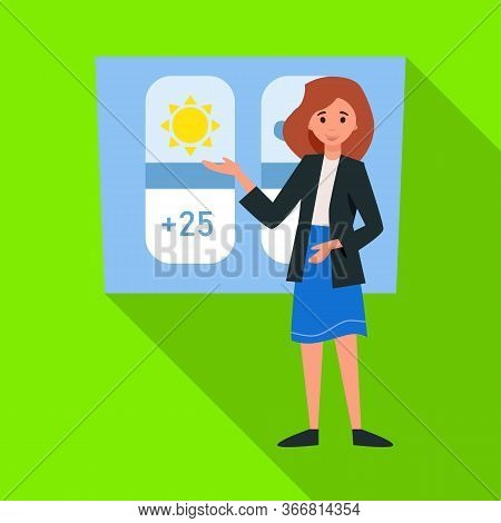 Vector Illustration Of Anchorman And Weather Icon. Web Element Of Anchorman And News Stock Symbol Fo
