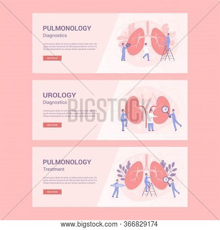 Medical Specialty And Examination Header. Pulmonologist And Urologist.