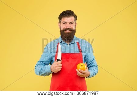 Ultimate List Of Cutting Techniques Every Chef Should Know. Chef Prepares Meal. Bearded Man Prepare 