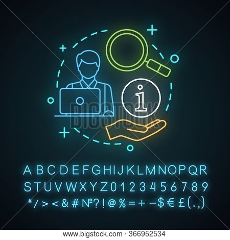 Customer Support Neon Light Concept Icon. Website Manager Idea. Online Chat. Enter Deteils. More Inf