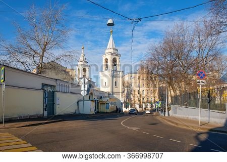 Moscow, Russia - February 22, 2020: View Of The  John The Baptist Stavropegial Convent. Maly Ivanovs