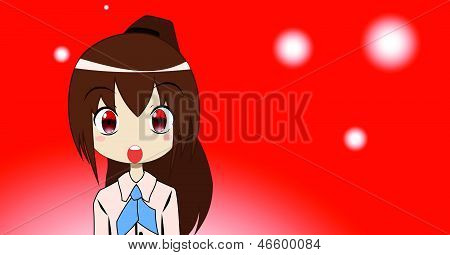 tegneserie anime pige smil