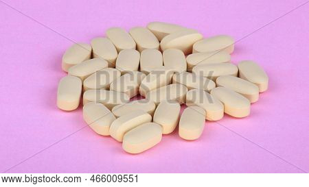 Hiv Therapy Efavirenz On Pink Background At Dry Sunny Summer Day