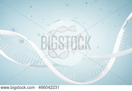 Dna Spiral Structure. Dna Helix Complementary Strand Of  Sequences Genetic Code Or Genome. Gene Expr