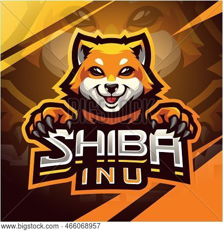 Shibainu Esport Mascot Logo Design With Text