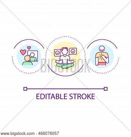 Self Love Loop Concept Icon. Mental Health Care. Personal Harmony. Mind Wellness. Life Satisfaction 