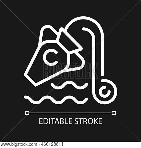 Water Bearer Jug Pixel Perfect White Linear Icon For Dark Theme. Aquarius Zodiac Sign. Western Astro