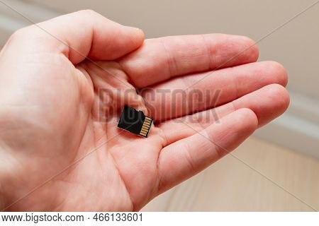 Holding Micro Sdhc Card In A Hand - Shallow Focus
