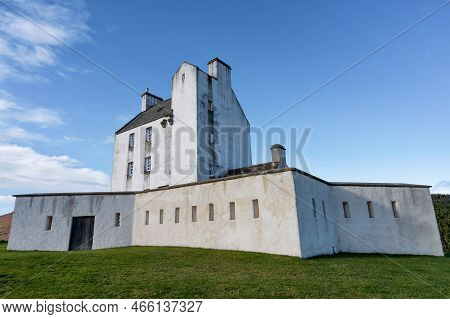 Strathdon, Uk- Oct 14, 2022: Corgarff Castle In The Foot Hills Of The Cairngorms Mountains