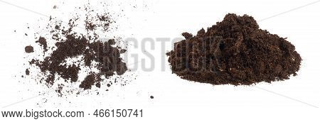 Pile Heap Of Soil Isolated On White Background
