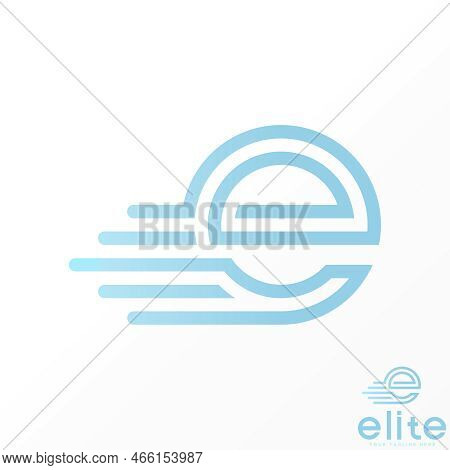 Simple And Unique Letter Or Word E  Font On Cut Line Out Or Art Like Speed Image Graphic Icon Logo D