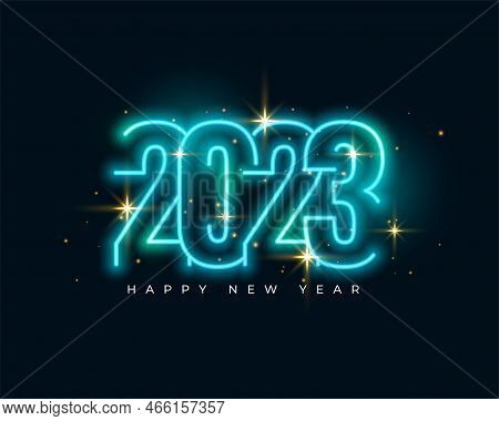 Happy New Year Greeting Background With 2023 Text In Light Effect