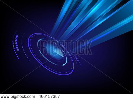 Abstract Geometric Radar And Light Beam. Technology Background.
