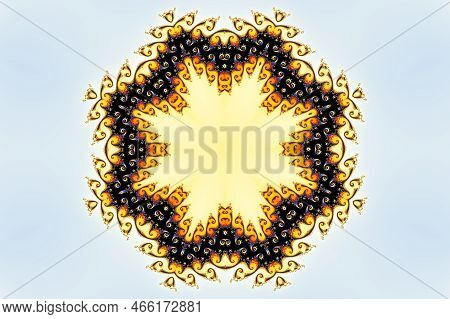 3D-illustration Of A Kaleidoskop Zoom Into The Infinite Mathematical Mandelbrot Set Fractal.