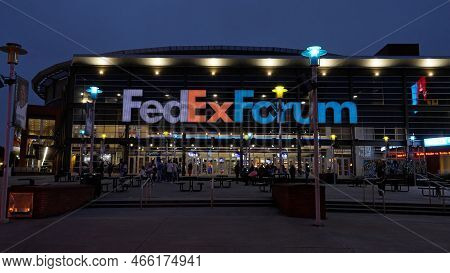 Fed Ex Forum In Memphis At Night - Memphis, Tennessee - November 07, 2022
