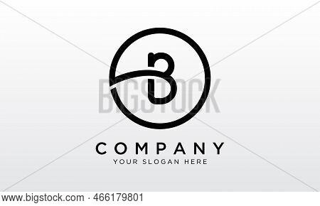 Initial Letter B Logo With Circle Shape. Modern Unique Creative B Logo Design Vector Template.