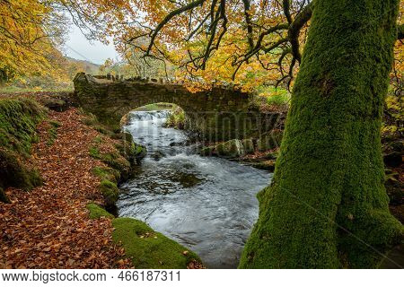 Robbers Bridge In Exmoor National Park