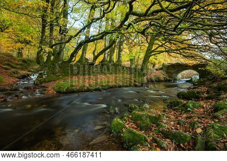 Robbers Bridge In Exmoor National Park