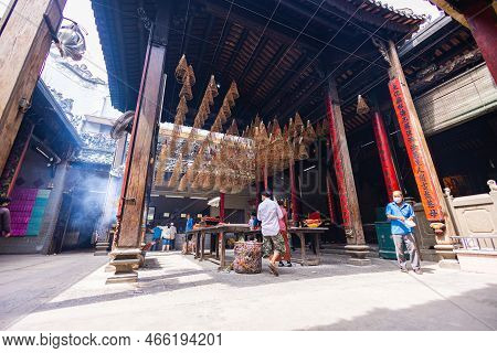 Ho Chi Minh City, Vietnam - November 08, 2022 - Chua Ba Thien Hau Pagoda In Saigon. Inside Thien Hau