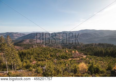 Magnificent View From The Mountain Located In Horni Lomna, Beskydy Mountains, Czech Republic On The 