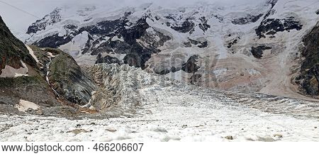 Bezengi Glacier And The Glacial Landscape. Main Caucasian Range. 