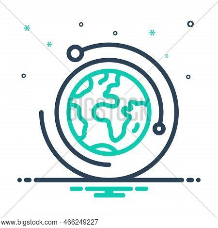 Mix Icon For Orbit Revolution Transfer-orbit Rotation Satellite Path Track Planet Universe Comet Ear