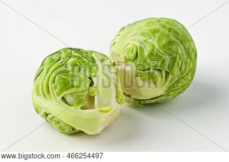 Cabbage, Mini Cabbage, Small Cabbage, Baby Cabbage Isolated On White Background