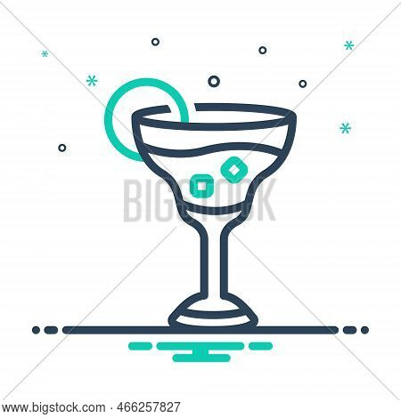 Mix Icon For Collins Alcohol Beverage Cocktail Liqueur Glass Vodka Juice Lemon Wine