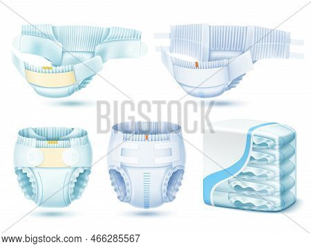 Realistic Diapers. Absorbent Newborns Panties, Baby Body Care, Hygienic Cotton Napkins, Toddlers Com