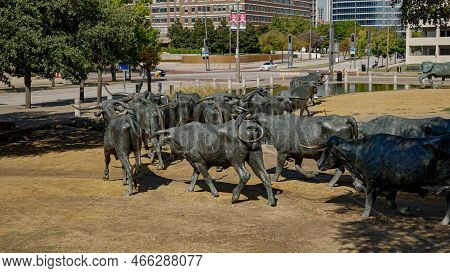 Pioneer Plaza In Dallas Texas On A Sunny Day - Dallas, Texas - October 30, 2022