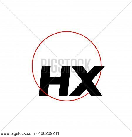 Hx Brand Name Initial Letters Icon. Hx In Round Monogram.
