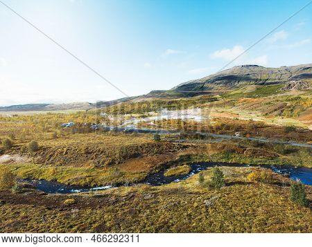 Inland Iceland On A Sunny Autumn Day