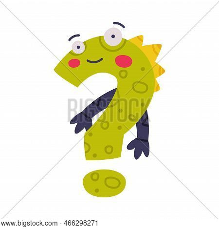 Monster Interrogation Mark With Face And Hands As Punctuation Sign Vector Illustration