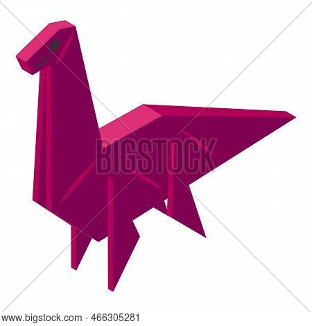 Origami Dinosaur Icon Isometric Vector. Paper Logo. Creative Geometric