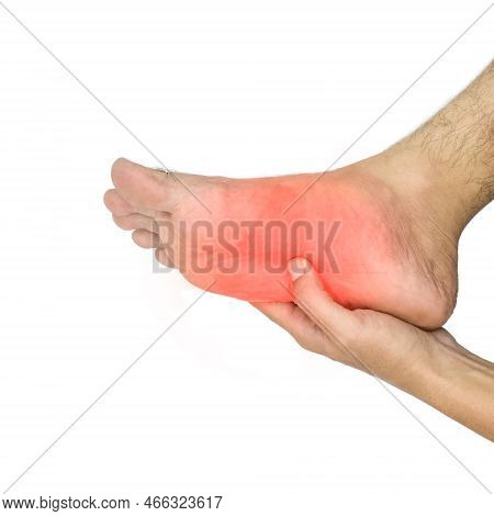 Tingling And Burning Sensation In Foot Of Asian Young Man With Diabetes. Foot Pain. Sensory Neuropat
