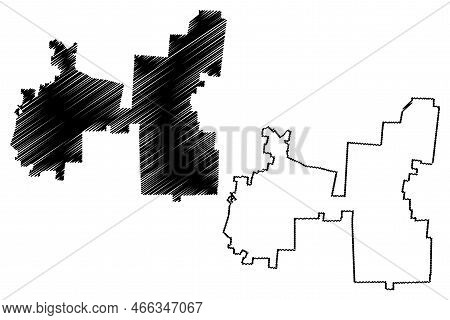 Escarcega Municipality (free And Sovereign State Of Campeche, Mexico, United Mexican States) Map Vec