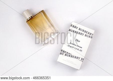 Kharkiv, Ukraine - November 3, 2021: Burberry Her - London Dream 50ml Fragrance Perfume Bottle Packs