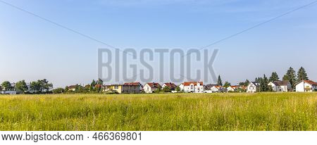 New Housing Area Near The Meadow In Beautiful Landscape In Munich