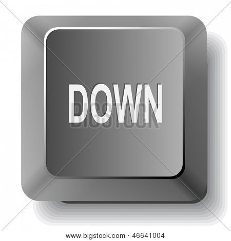 Down. Vector computer key.