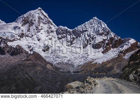 Portachuelo Road, Mountain Pass In Huascaran, Cordillera Blanca, Ancash, Peru